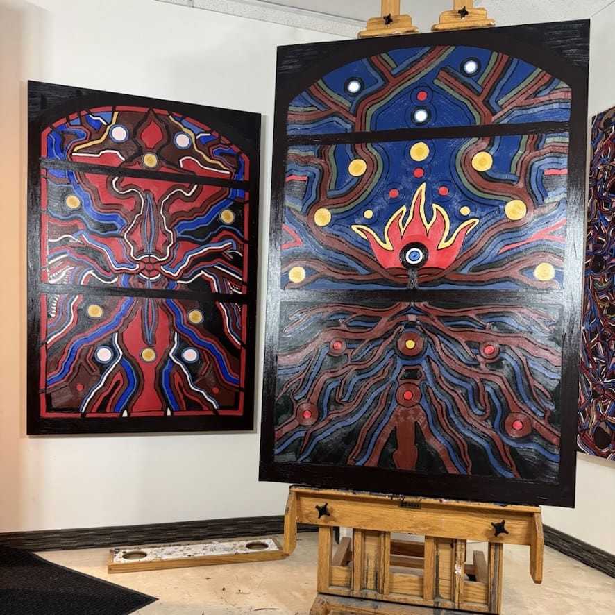 Assemblage I and II in the studio during creation